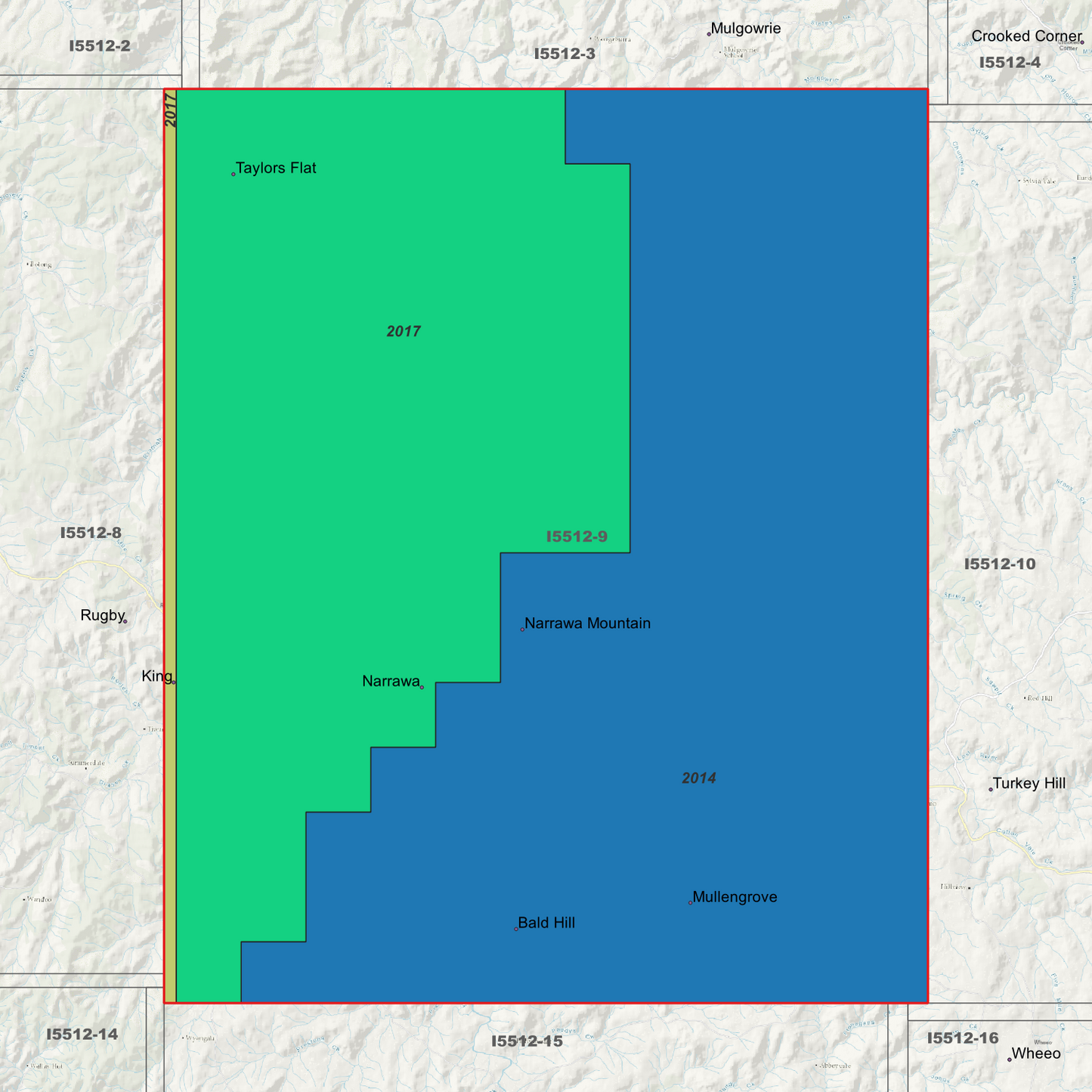 Narrawa 1m & 5m Digital Elevation Models (I5512-9)