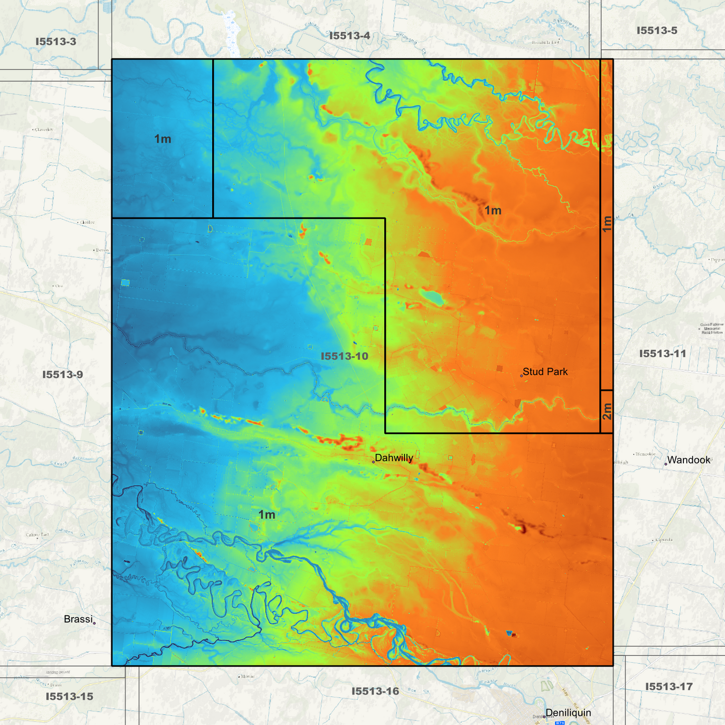 Dahwilly 1m & 2m Digital Elevation Models (I5513-10)