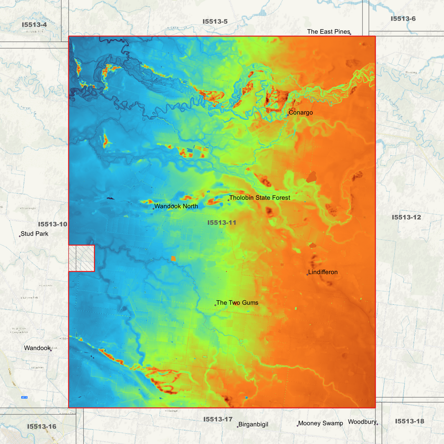 Conargo 1m & 2m Digital Elevation Models (I5513-11)