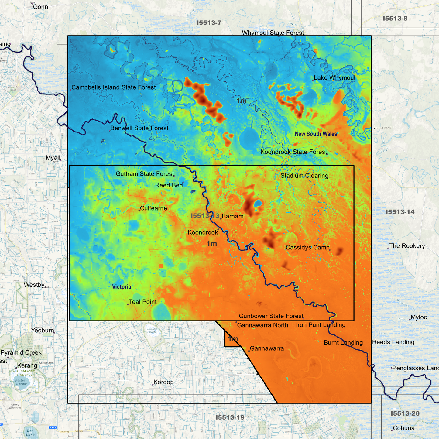 Barham 1m Digital Elevation Models (I5513-13)