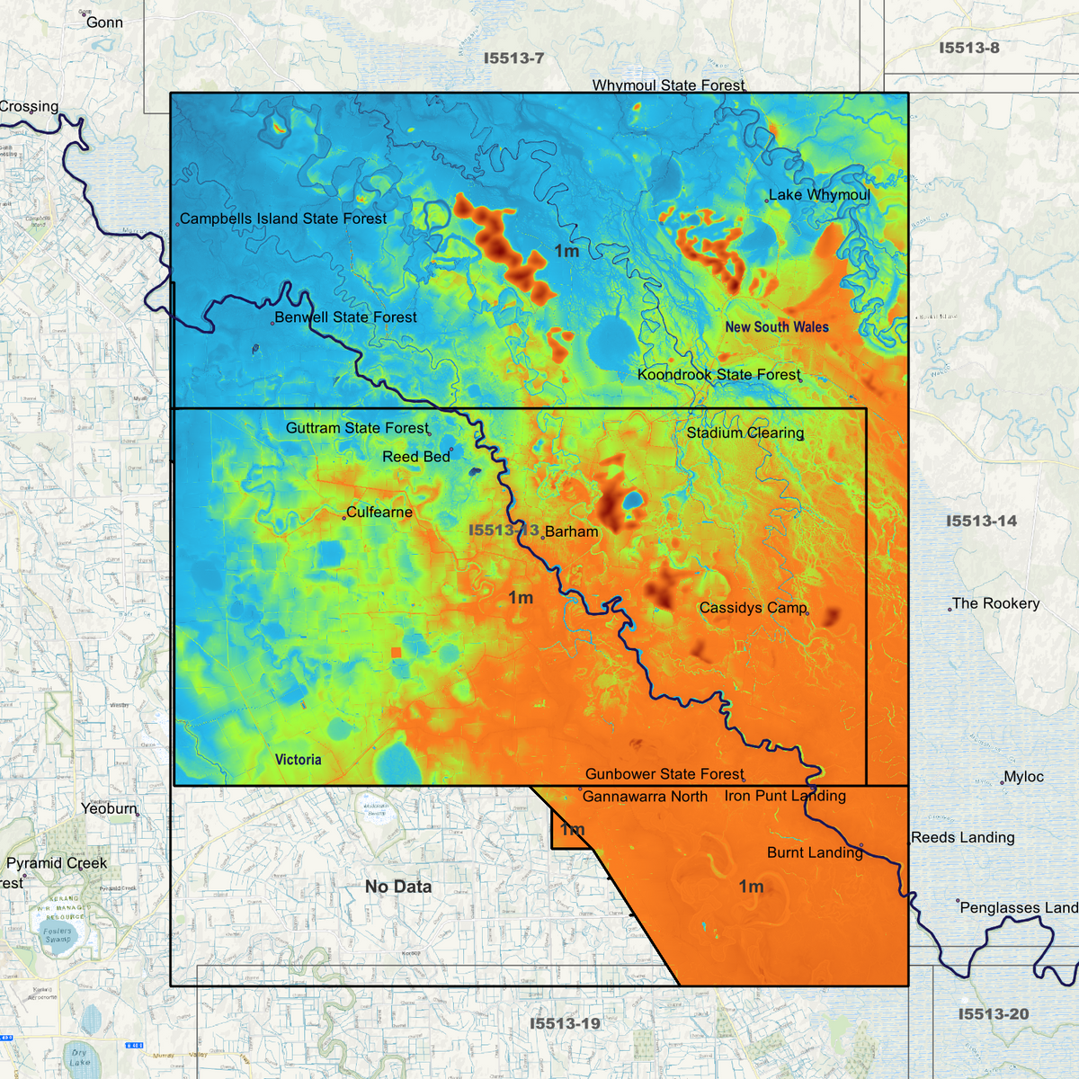 Barham 1m Digital Elevation Models (I5513-13)