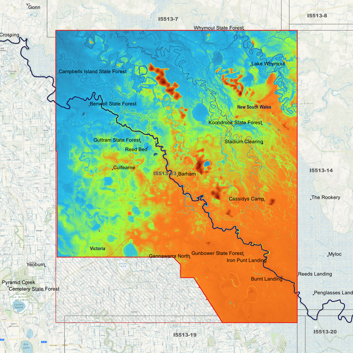 Barham 1m Digital Elevation Models (I5513-13)