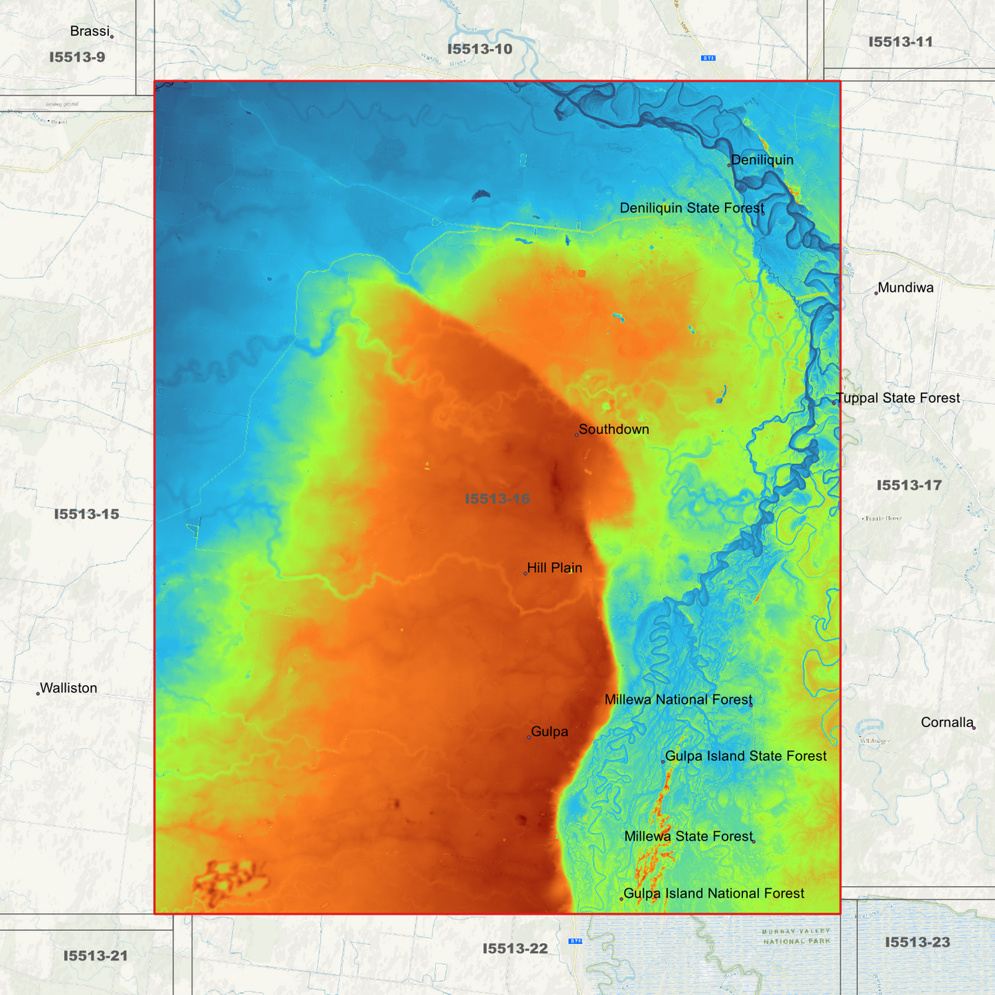 Deniliquin 1m Digital Elevation Models (I5513-16)