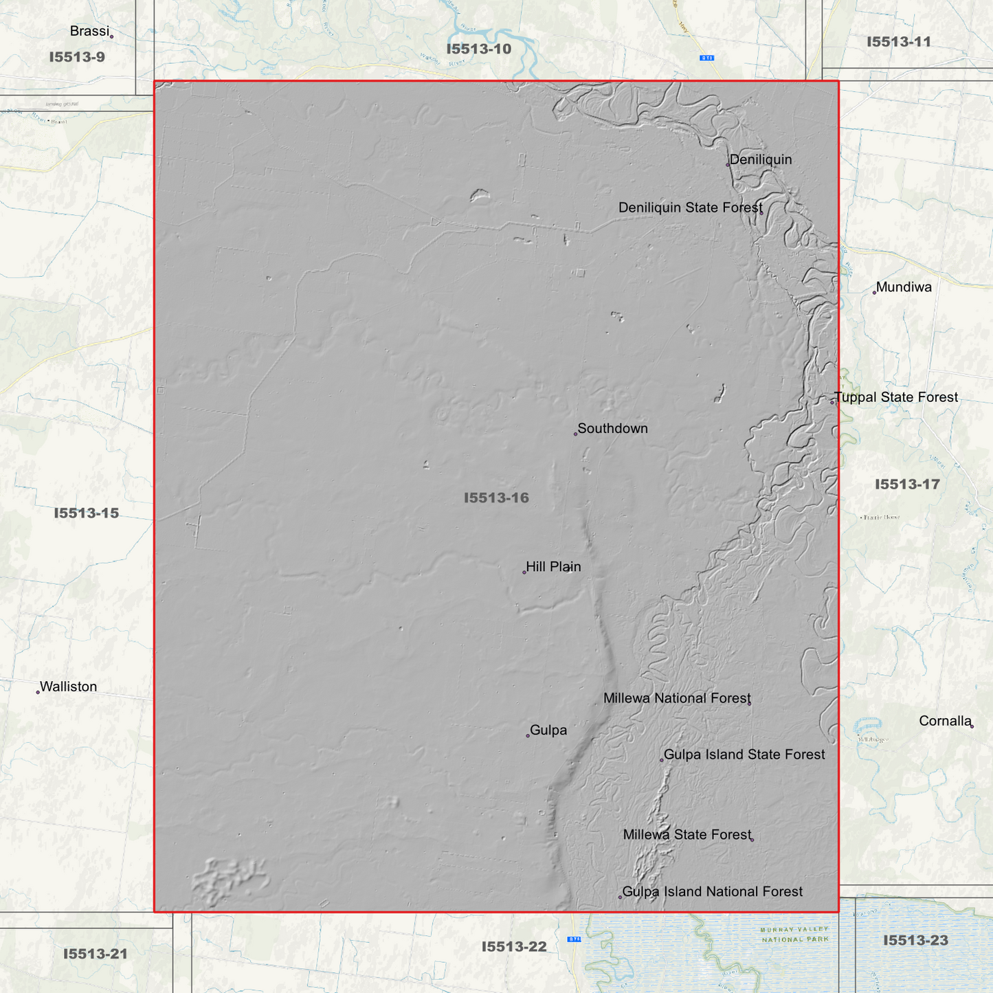 Deniliquin 1m Digital Elevation Models (I5513-16)