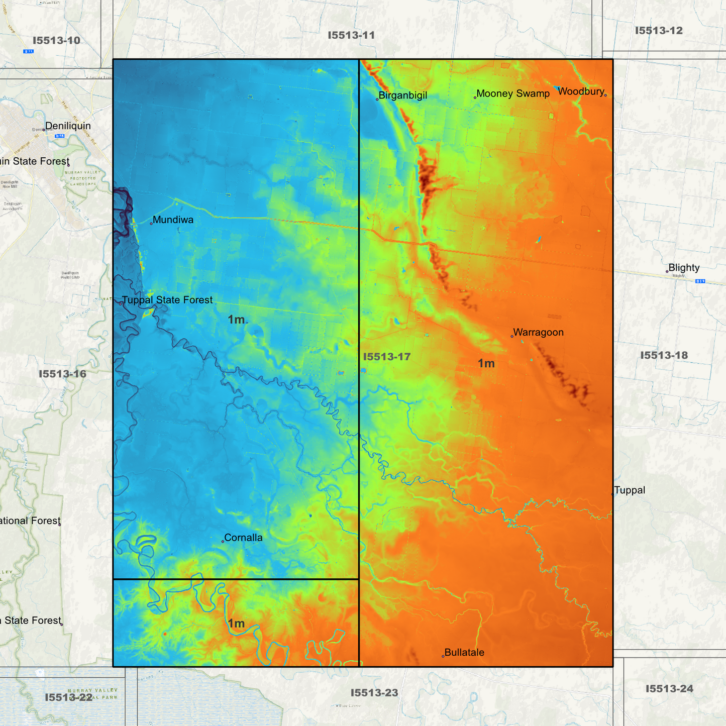 Tuppal 1m Digital Elevation Models (I5513-17)