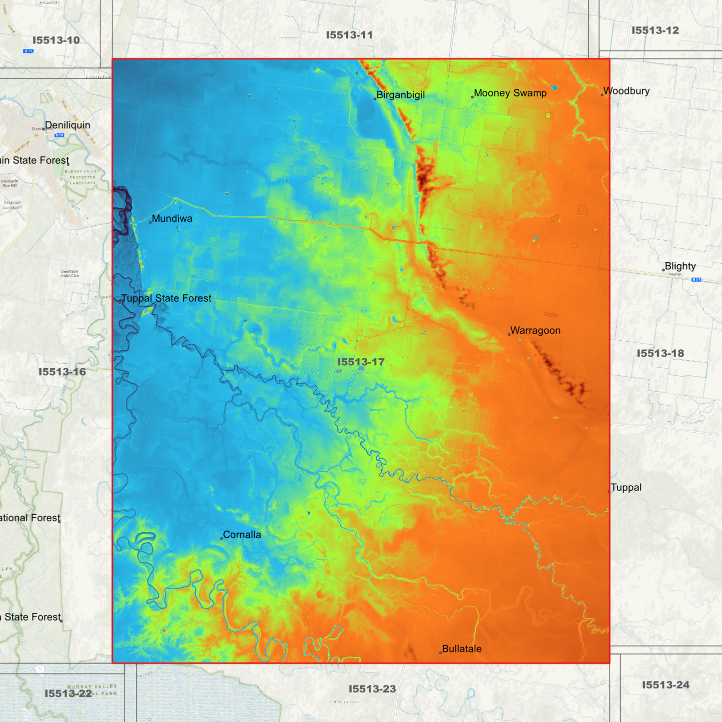 Tuppal 1m Digital Elevation Models (I5513-17)