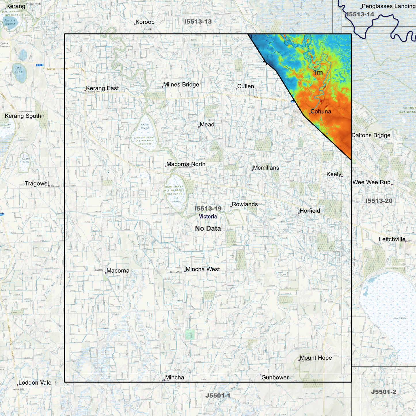 Cohuna 1m Digital Elevation Models (I5513-19)