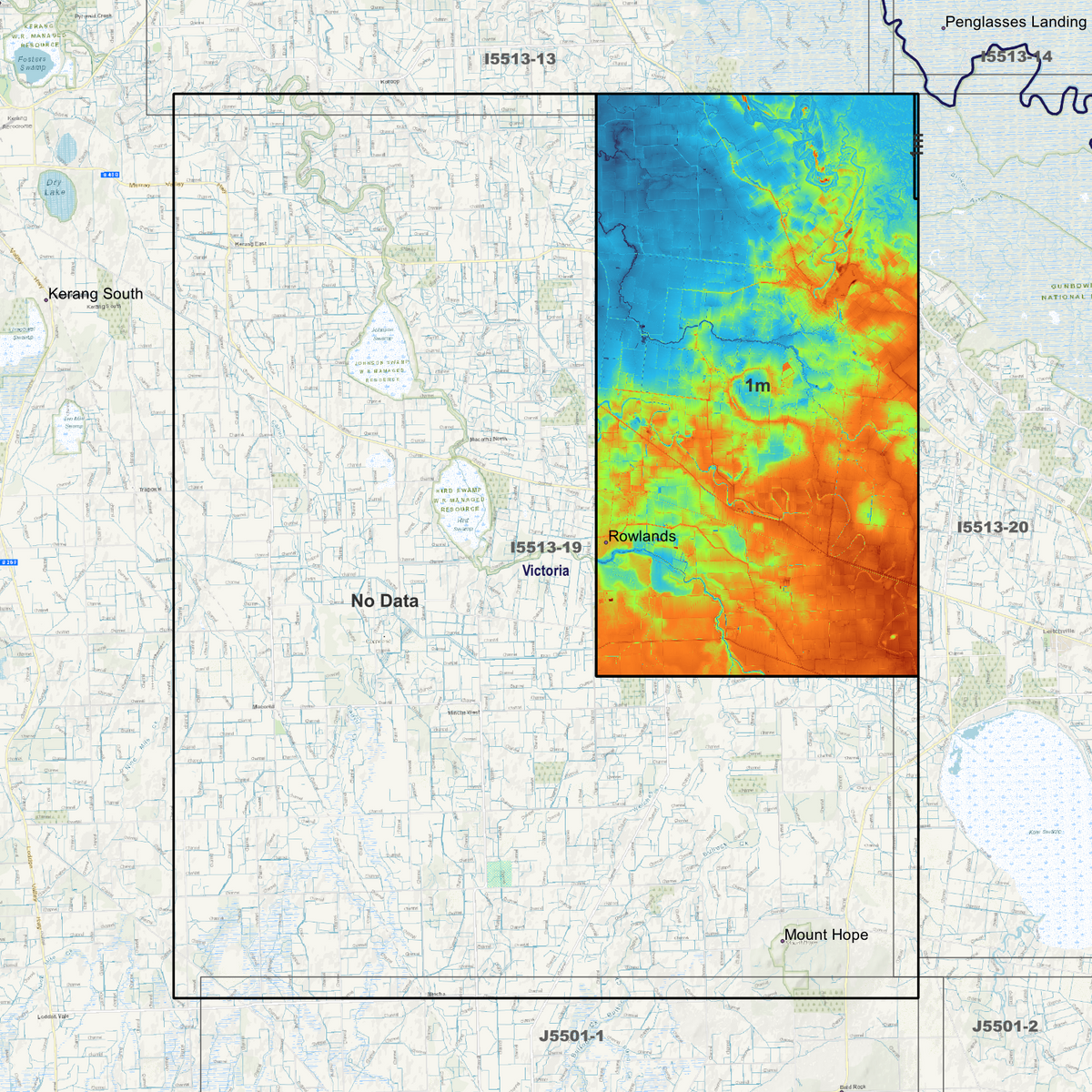 Cohuna 1m Digital Elevation Models (I5513-19)