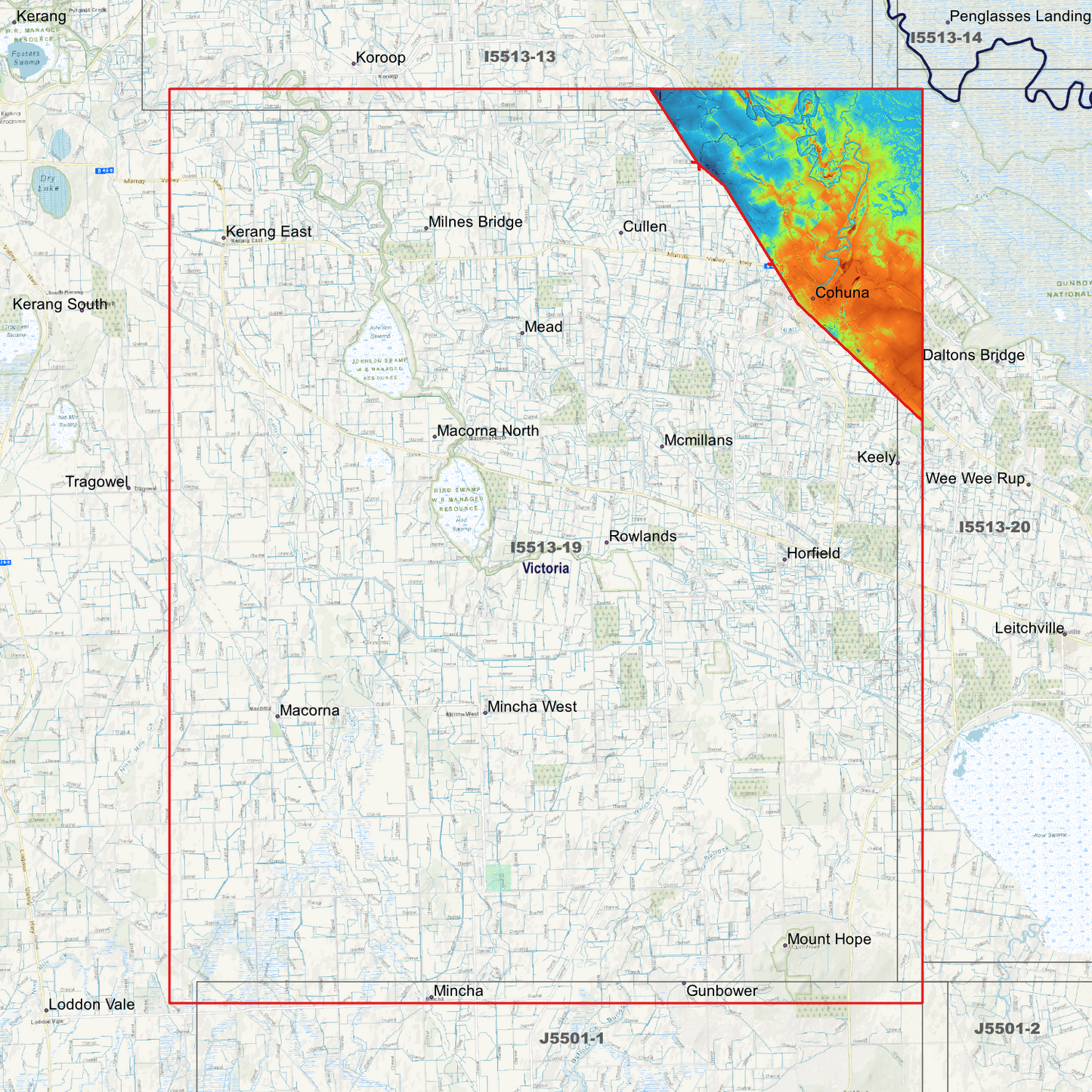 Cohuna 1m Digital Elevation Models (I5513-19)