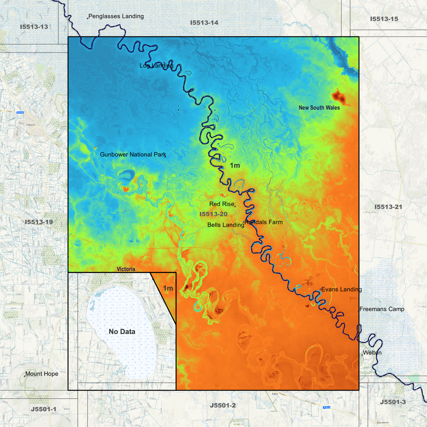 Gunbower 1m Digital Elevation Models (I5513-20)