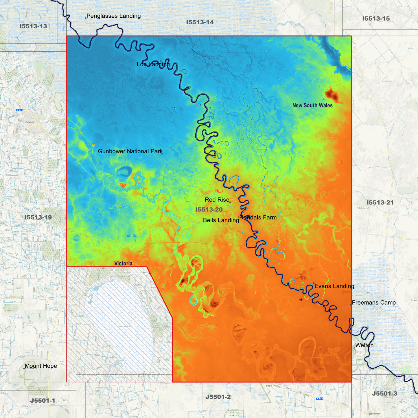 Gunbower 1m Digital Elevation Models (I5513-20)