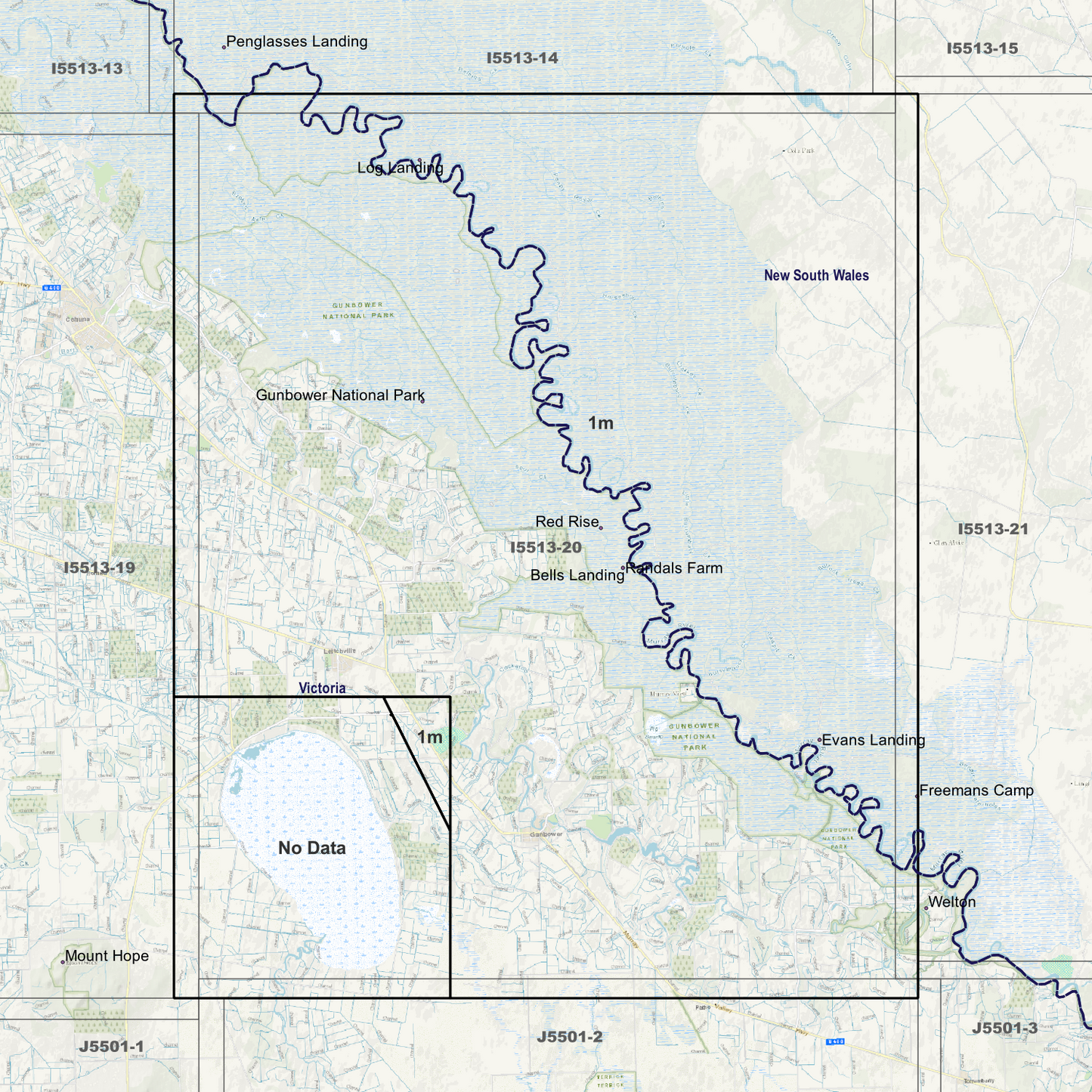 Gunbower 1m Digital Elevation Models (I5513-20)