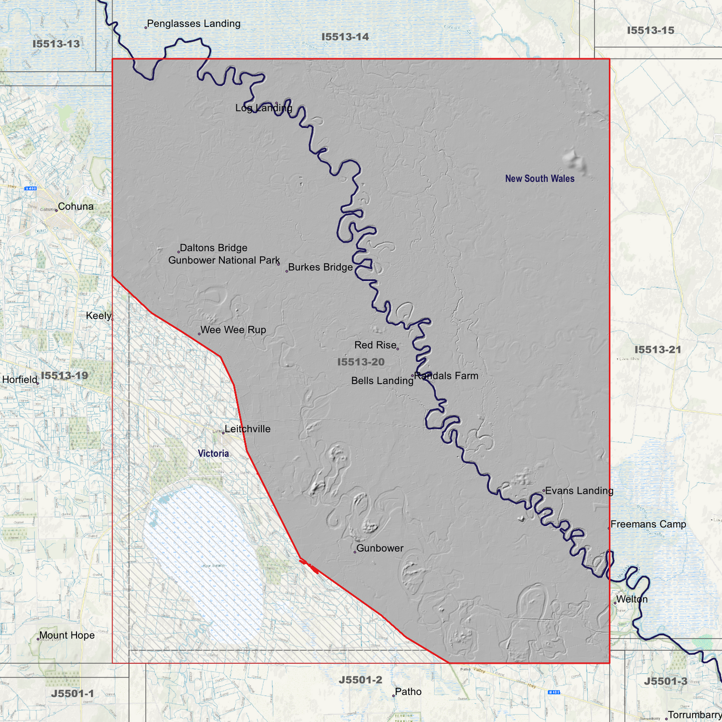 Gunbower 1m & 2m Digital Elevation Models (I5513-20)