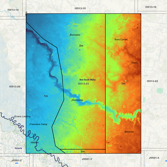 Womboota 1m & 2m Digital Elevation Models (I5513-21)