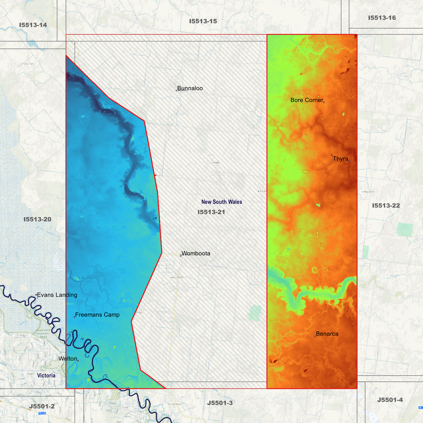 Womboota 1m & 2m Digital Elevation Models (I5513-21)