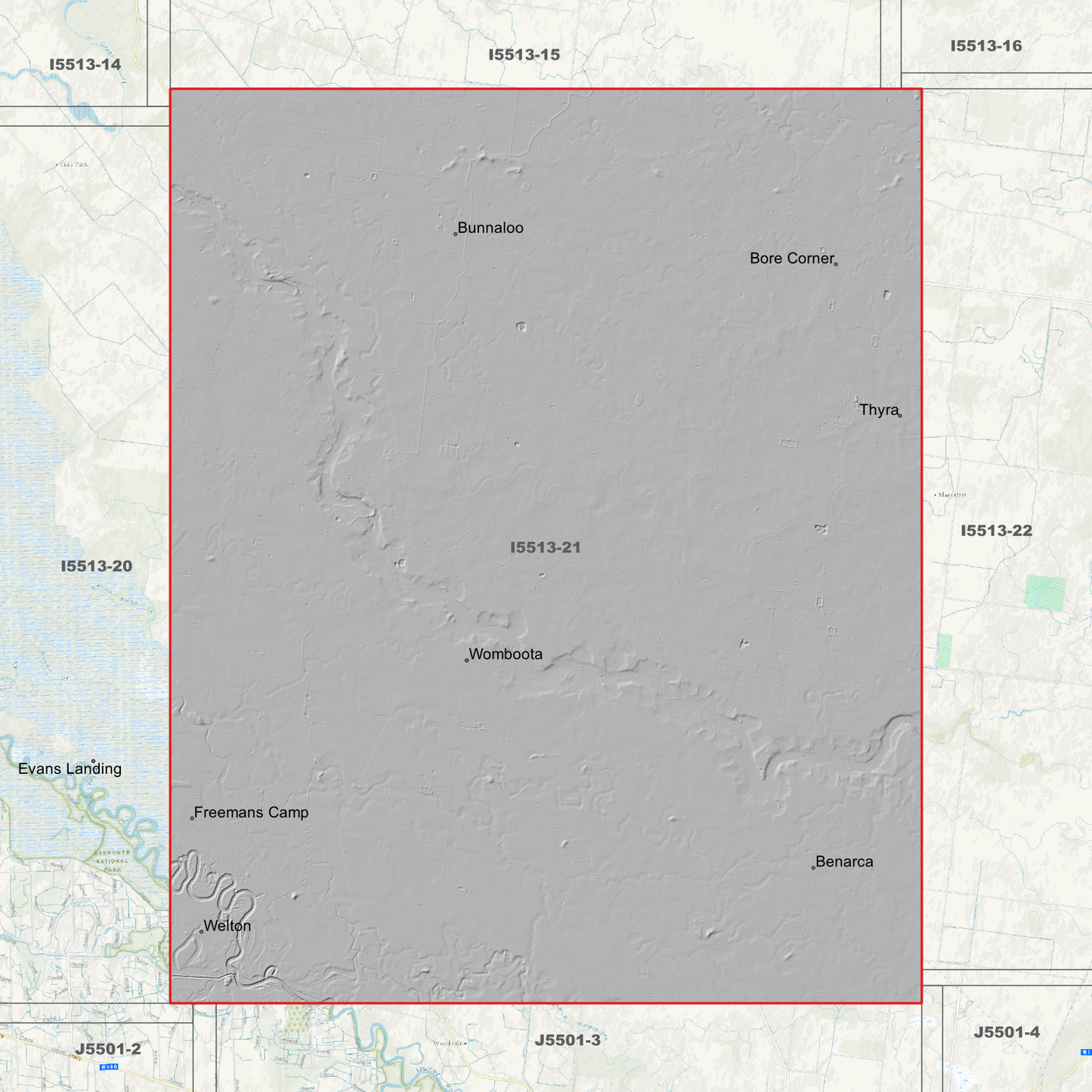 Womboota 1m & 2m Digital Elevation Models (I5513-21)