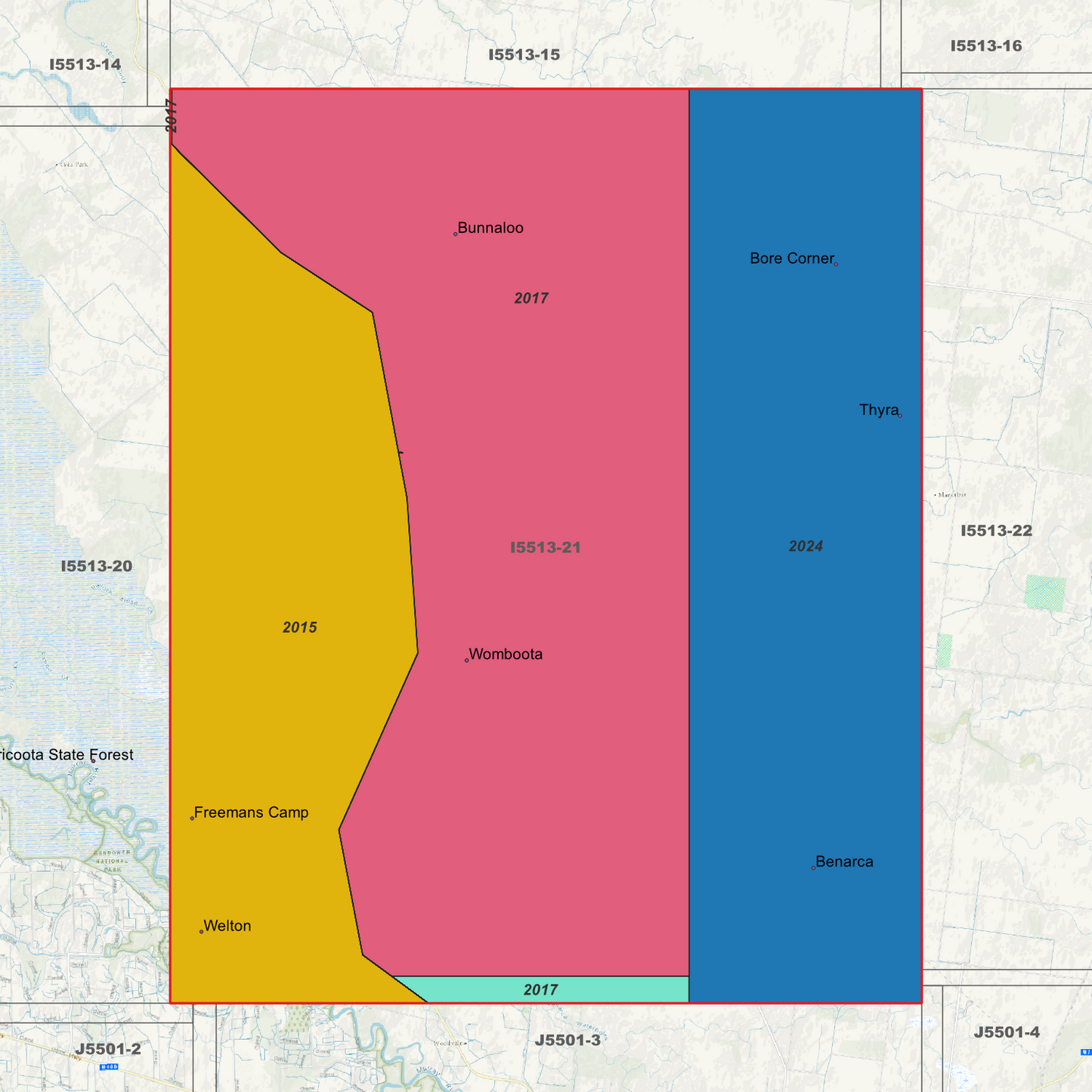 Womboota 1m & 2m Digital Elevation Models (I5513-21)