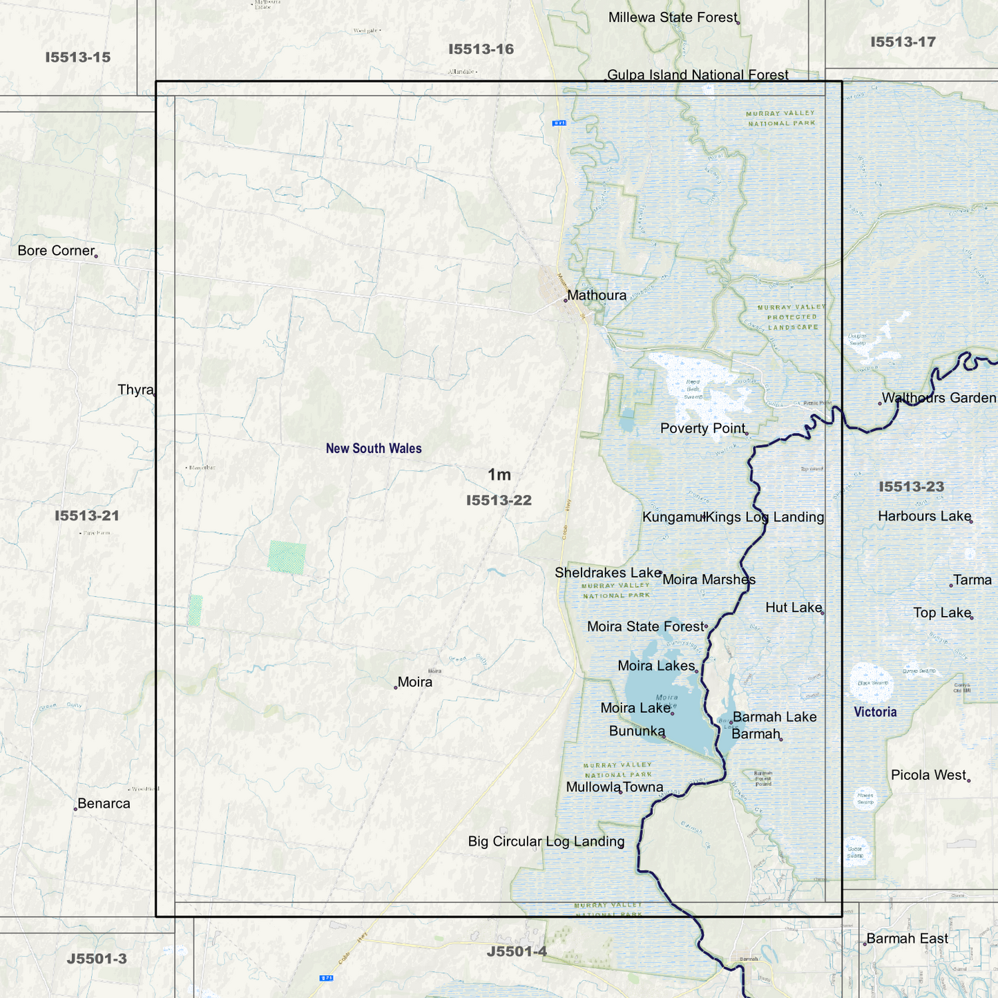 Mathoura 1m Digital Elevation Models (I5513-22)