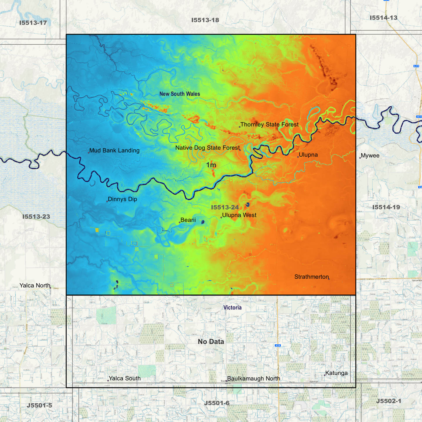 Strathmerton 1m Digital Elevation Models (I5513-24)