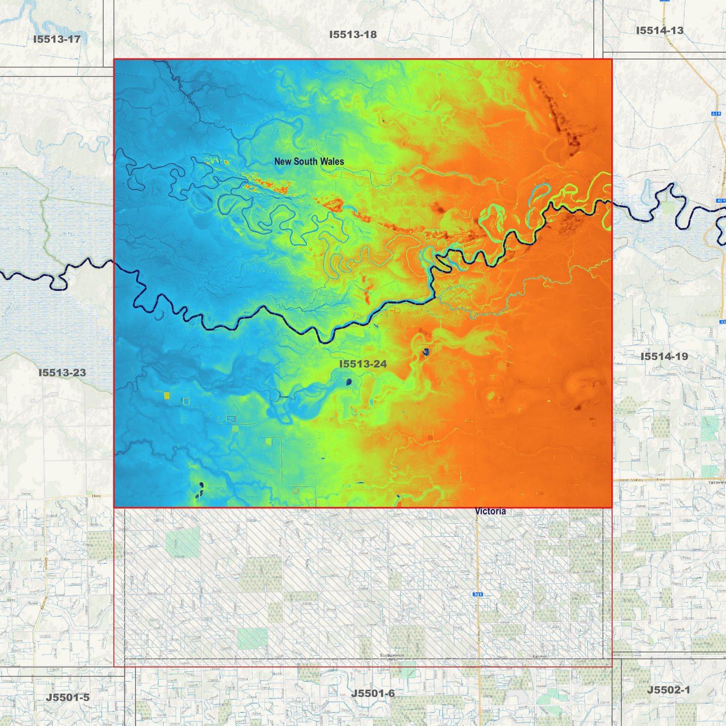 Strathmerton 1m Digital Elevation Models (I5513-24)