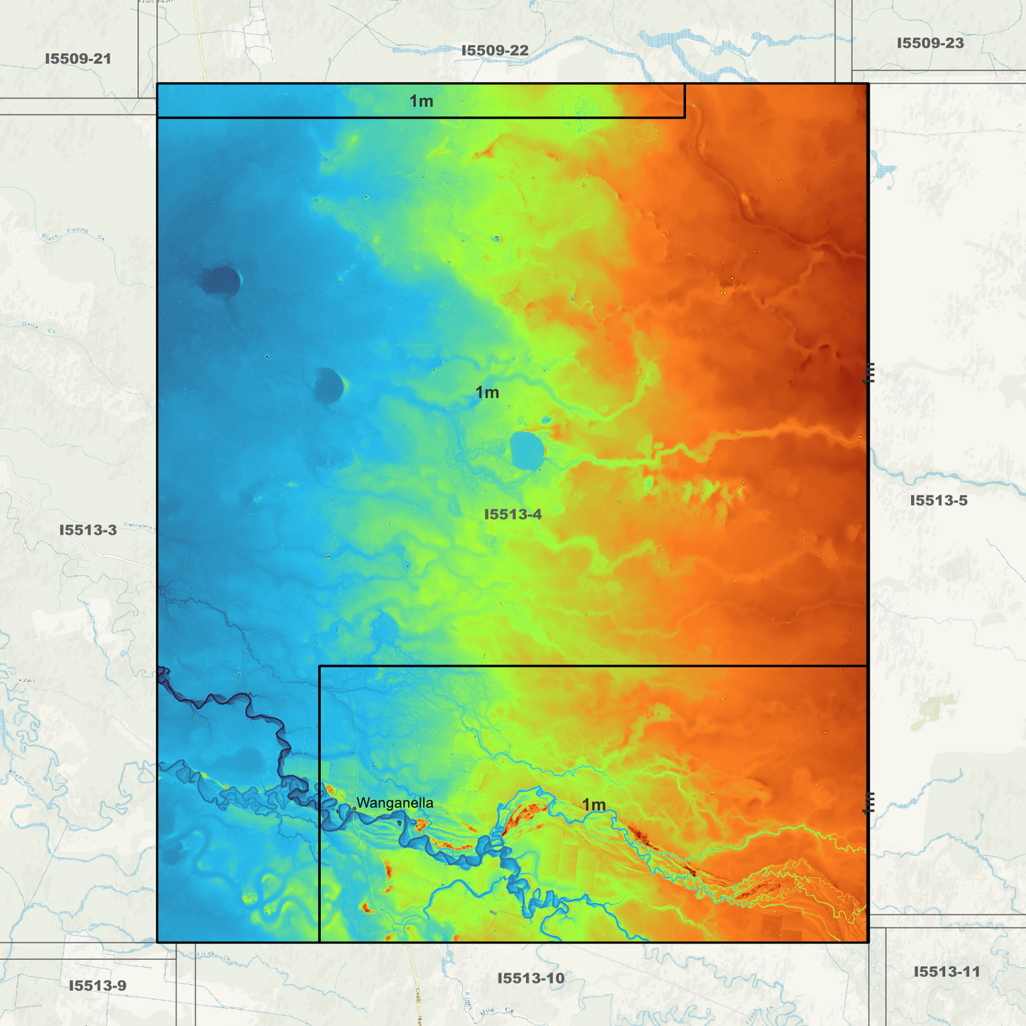 Wanganella 1m Digital Elevation Models (I5513-4)