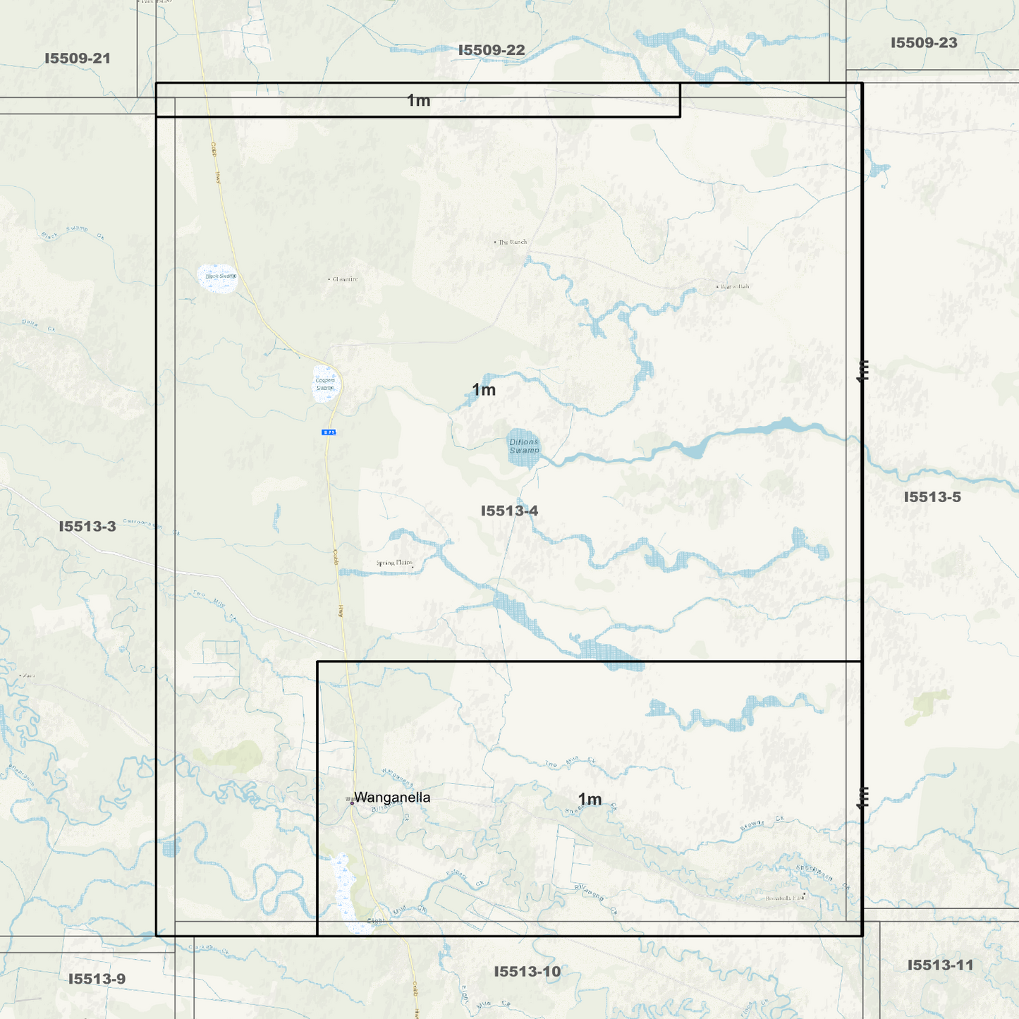 Wanganella 1m Digital Elevation Models (I5513-4)