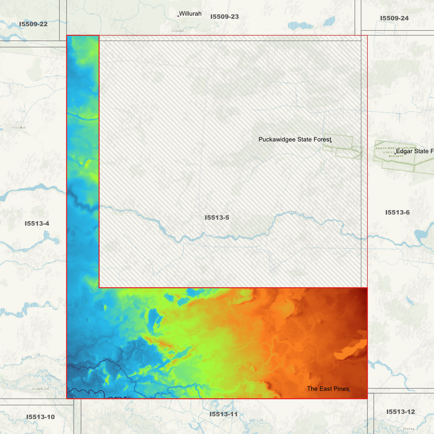 Puckawidgee 1m & 5m Digital Elevation Models (I5513-5)