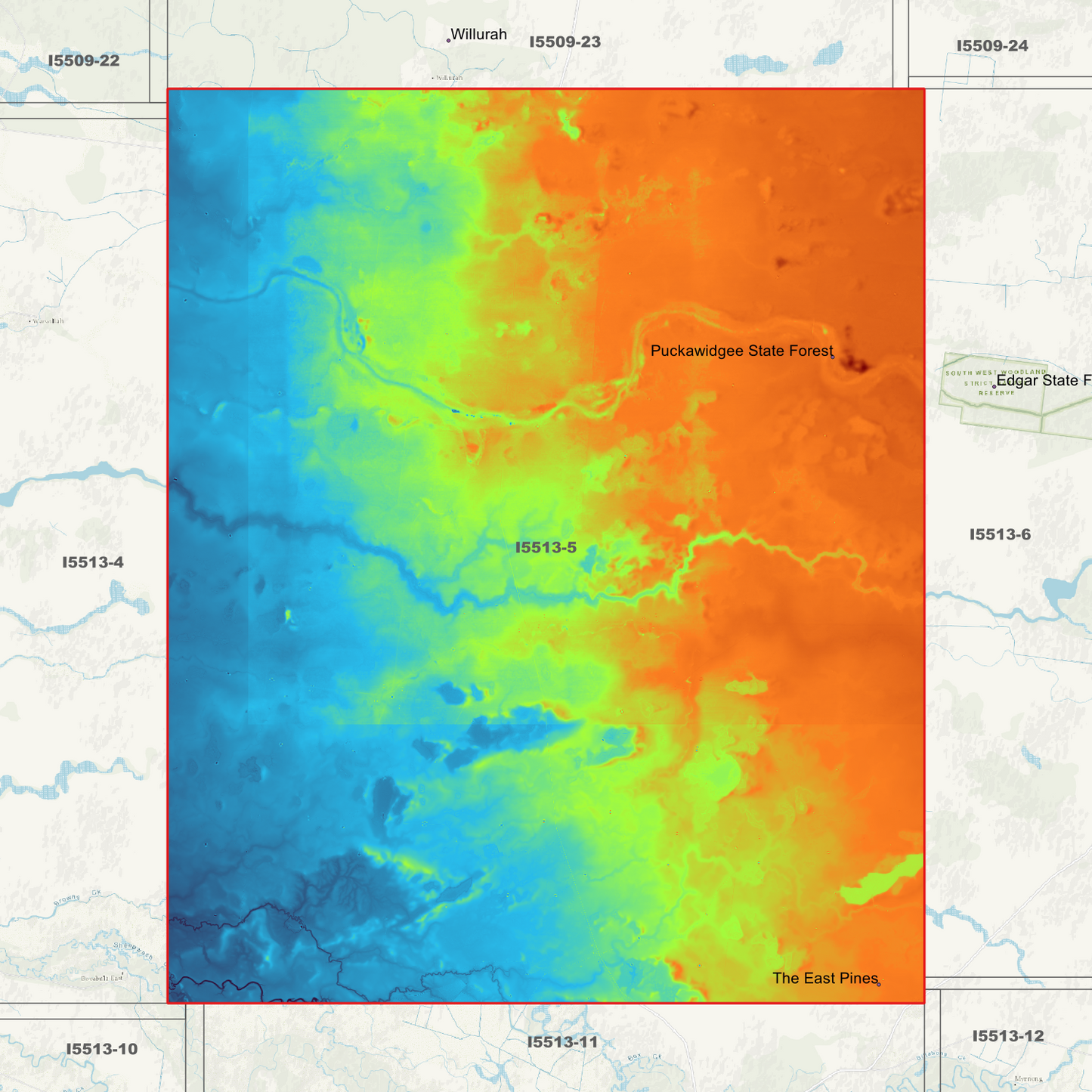 Puckawidgee 1m & 5m Digital Elevation Models (I5513-5)