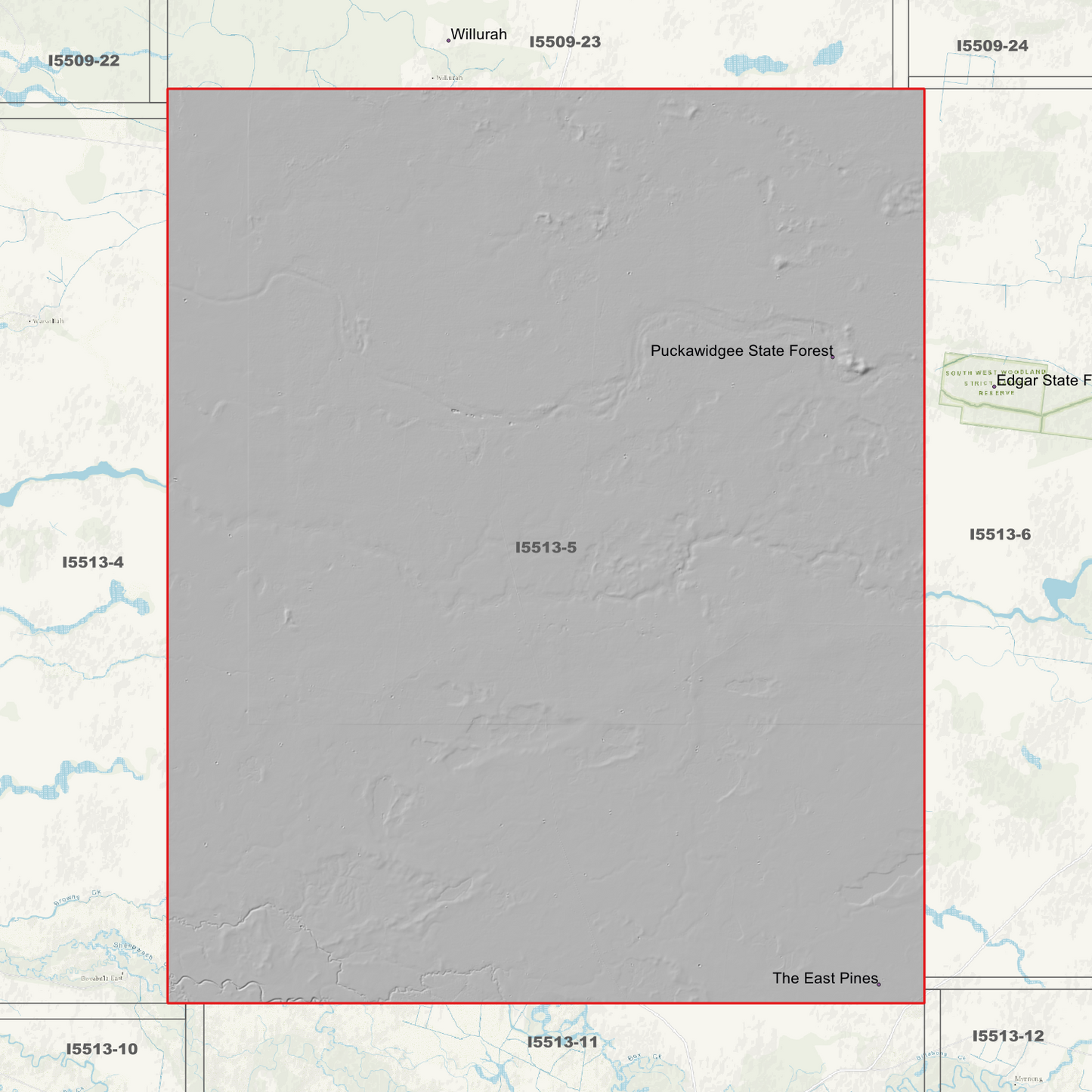 Puckawidgee 1m & 5m Digital Elevation Models (I5513-5)