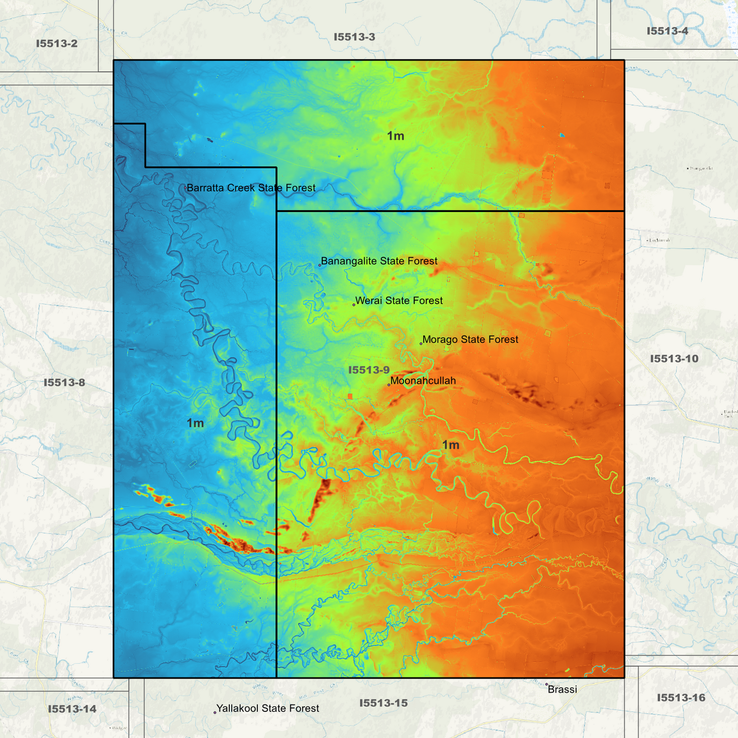 Moonahcullah 1m Digital Elevation Models (I5513-9)