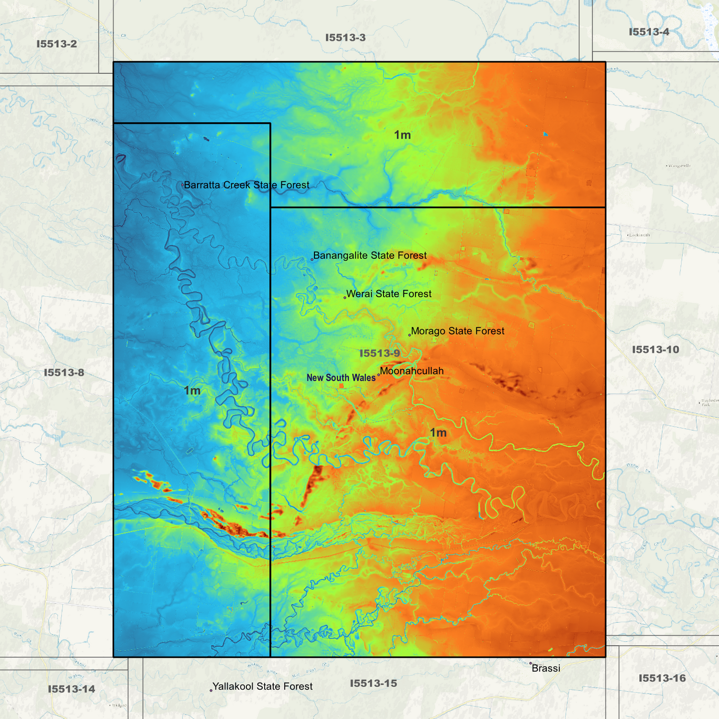 Moonahcullah 1m Digital Elevation Models (I5513-9)