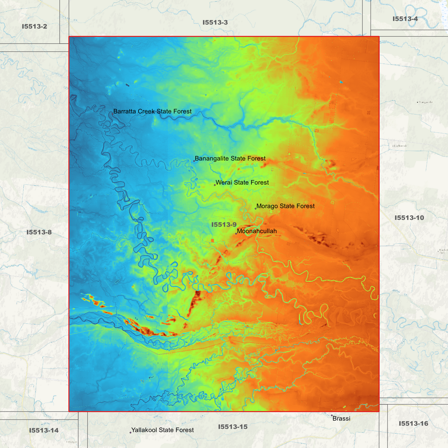 Moonahcullah 1m Digital Elevation Models (I5513-9)
