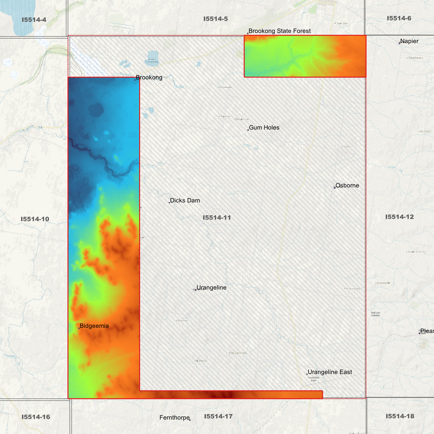 Urangeline 1m & 5m Digital Elevation Models (I5514-11)