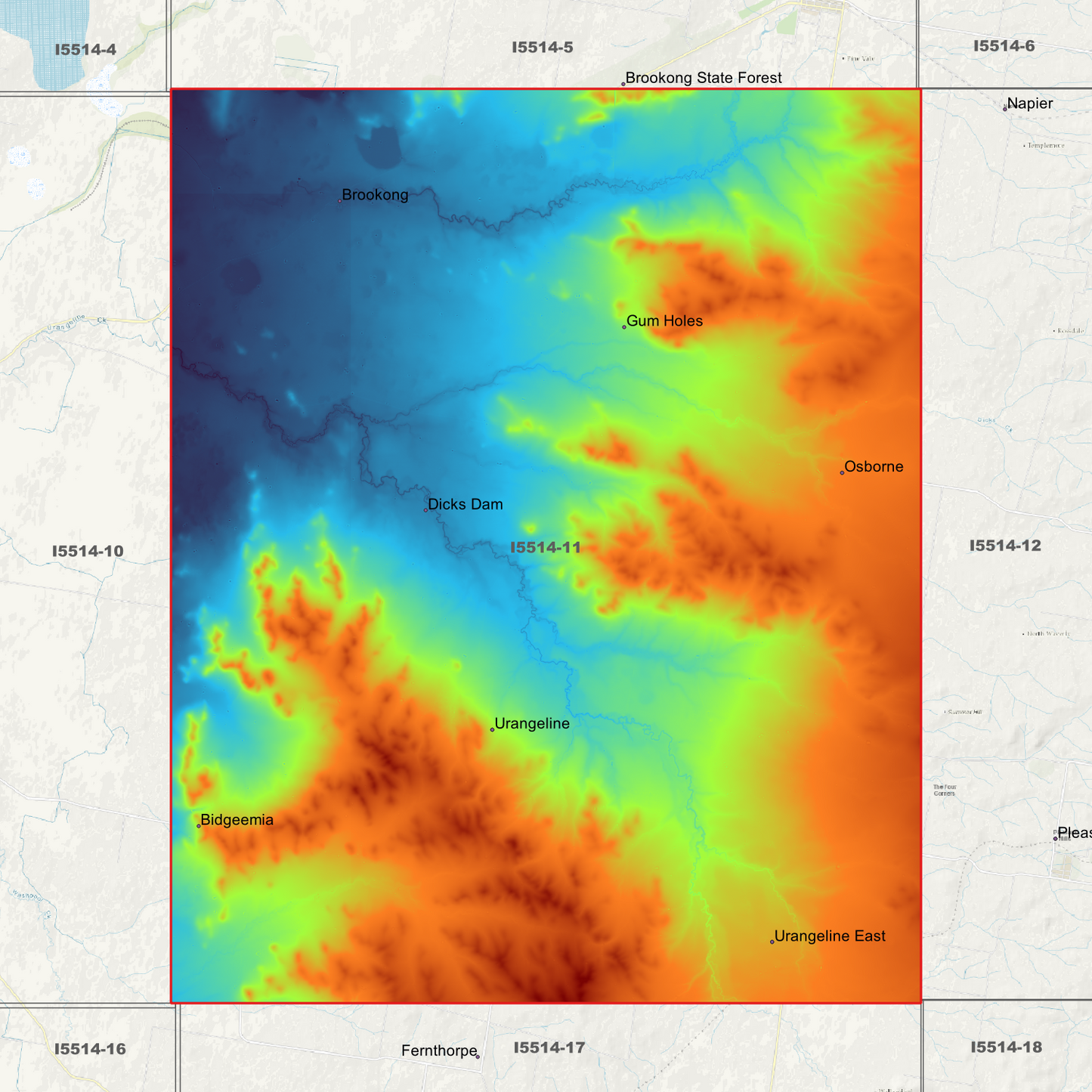 Urangeline 1m & 5m Digital Elevation Models (I5514-11)
