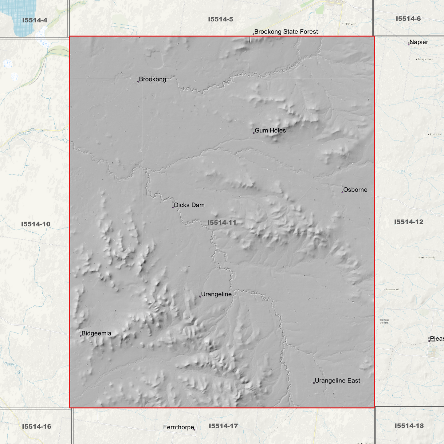 Urangeline 1m & 5m Digital Elevation Models (I5514-11)