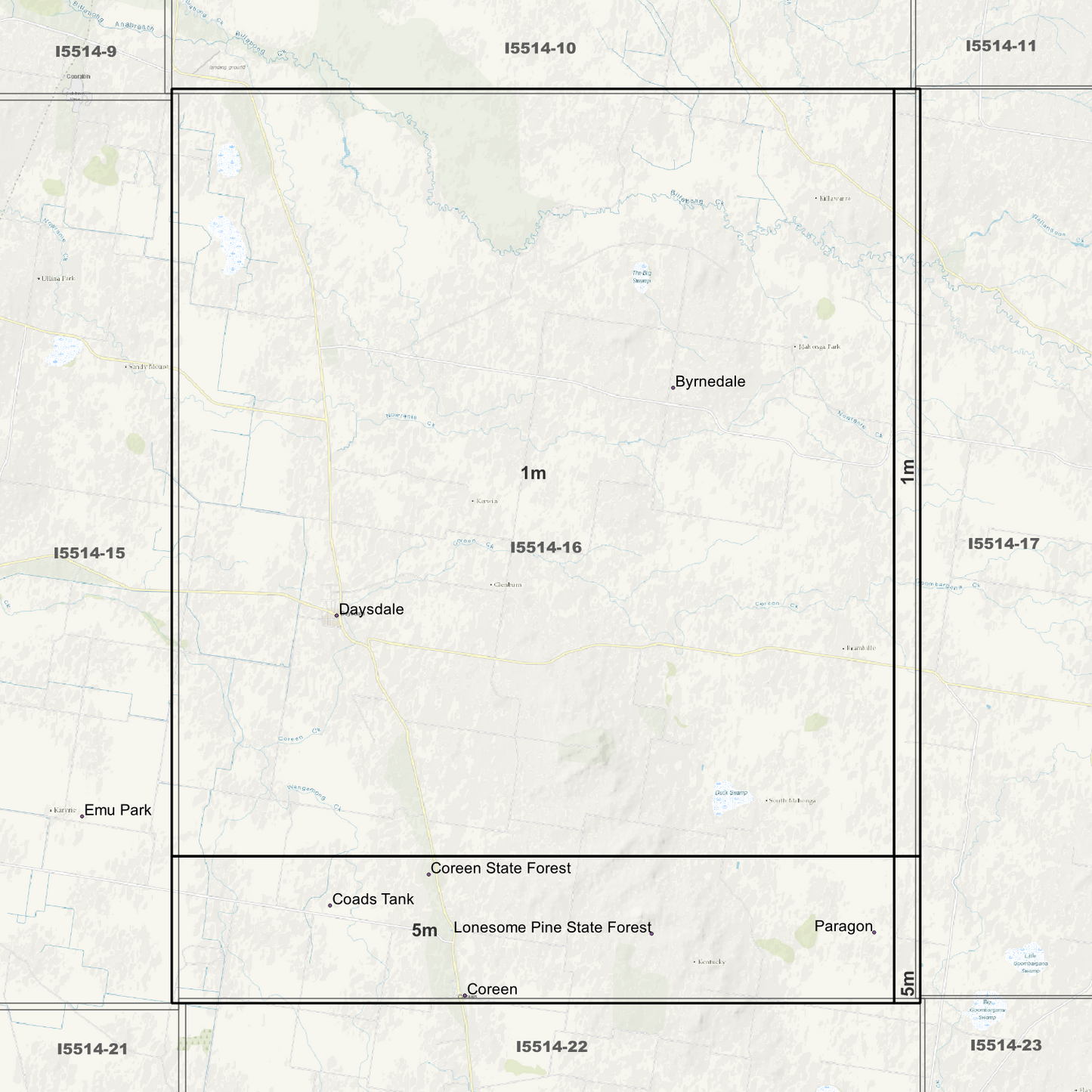 Daysdale 1m & 5m Digital Elevation Models (I5514-16)