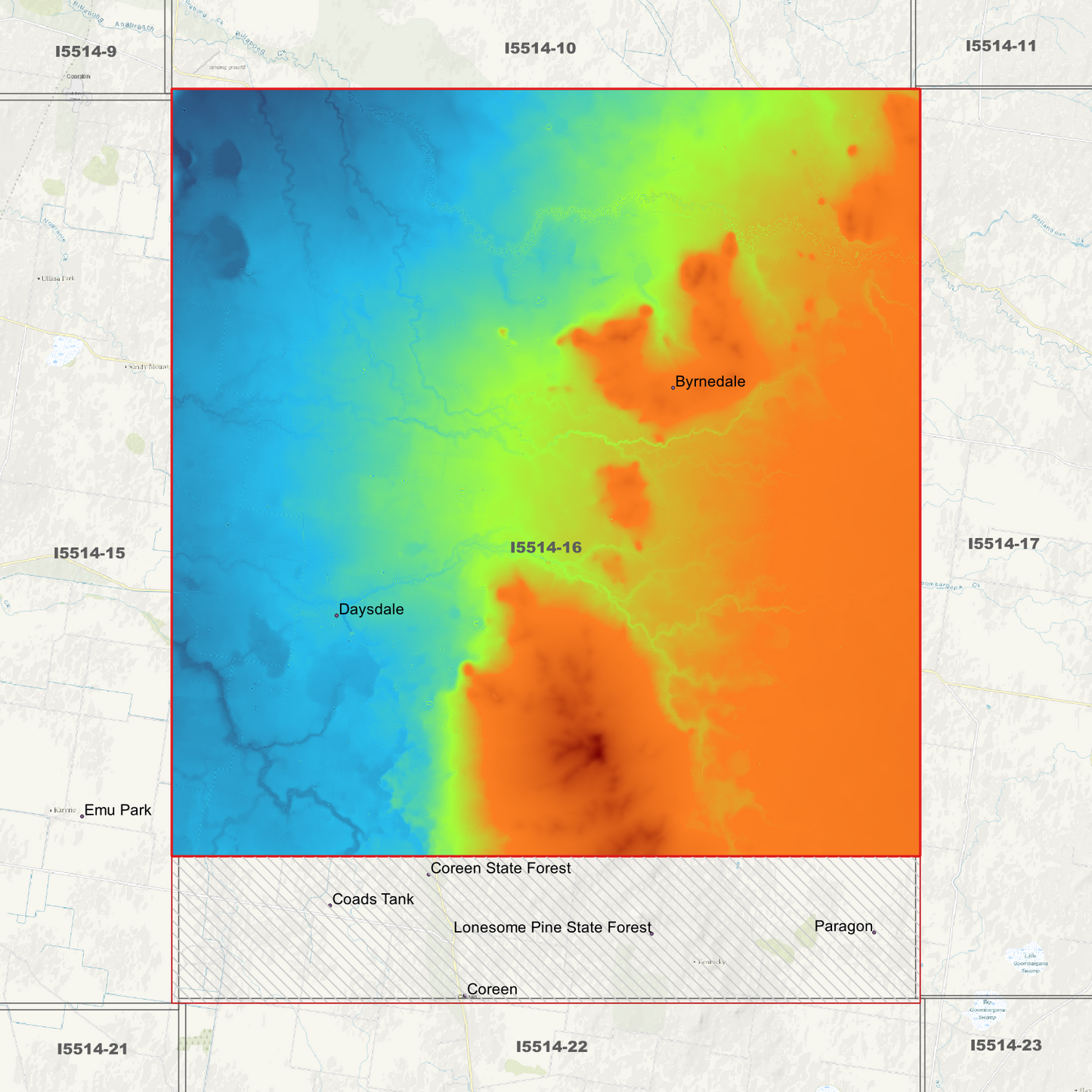 Daysdale 1m & 5m Digital Elevation Models (I5514-16)
