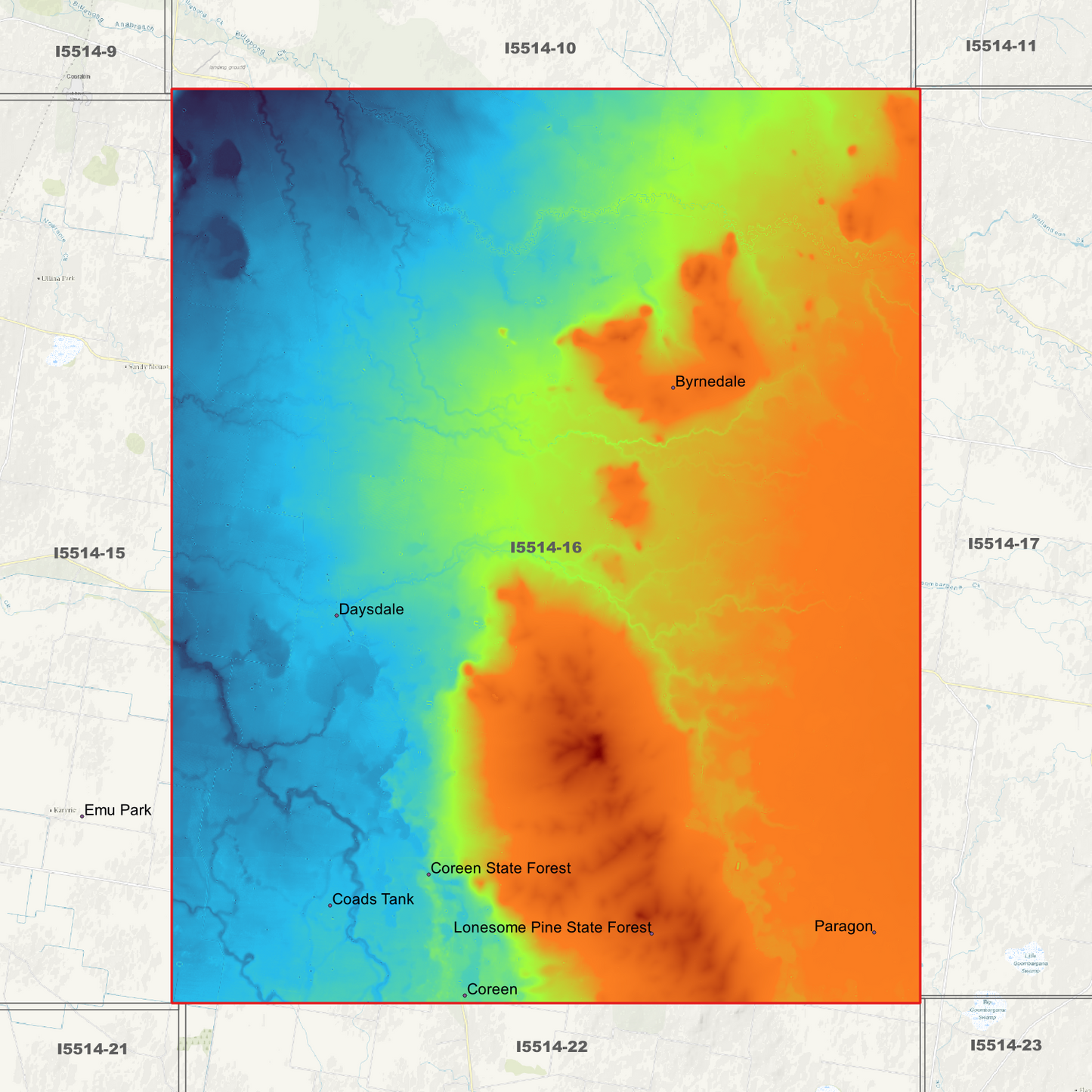 Daysdale 1m & 5m Digital Elevation Models (I5514-16)
