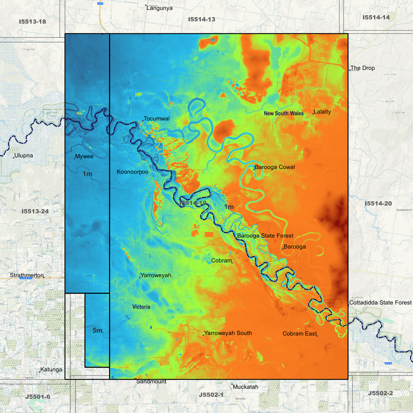 Tocumwal 1m & 5m Digital Elevation Models (I5514-19)