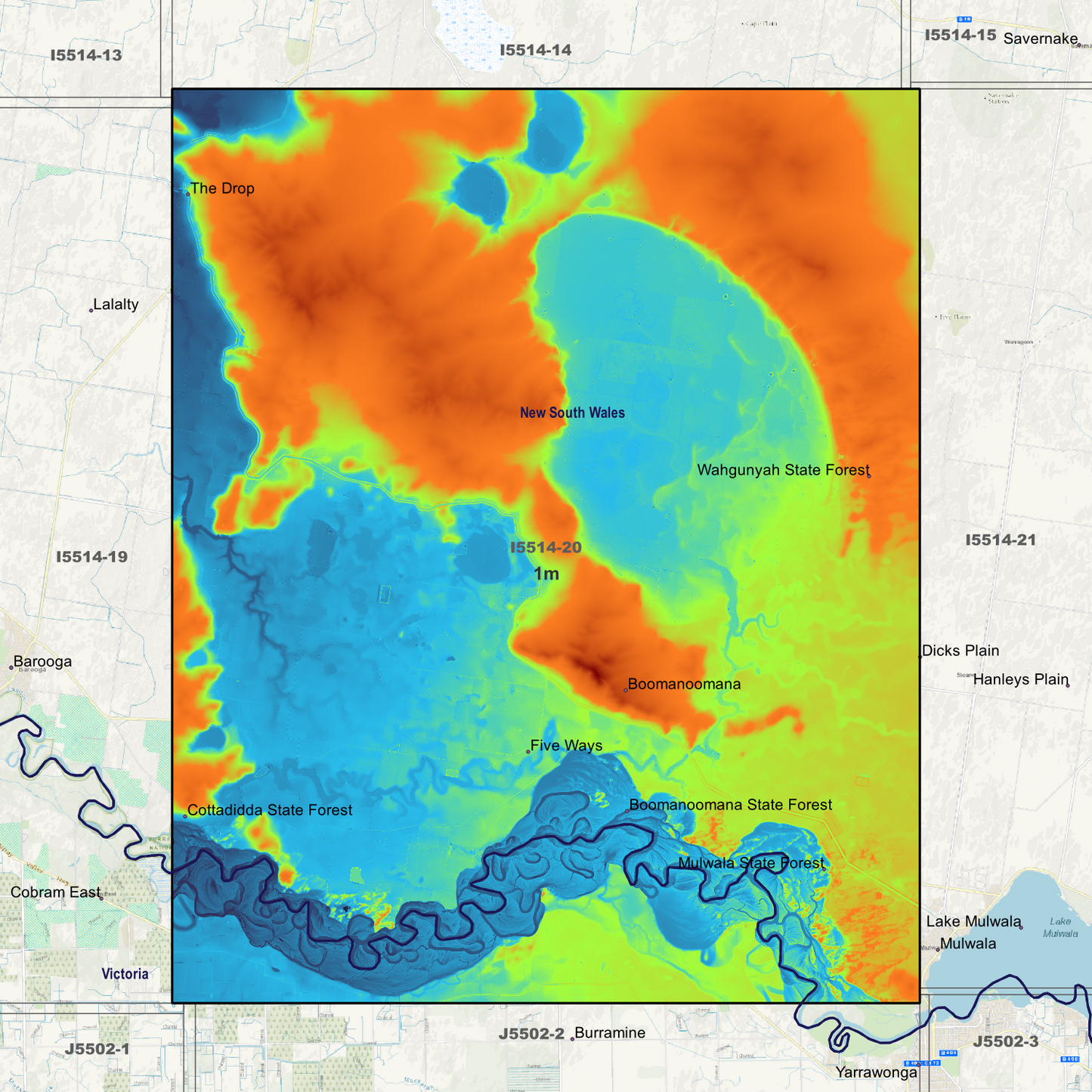Boomanoomana 1m Digital Elevation Models (I5514-20)