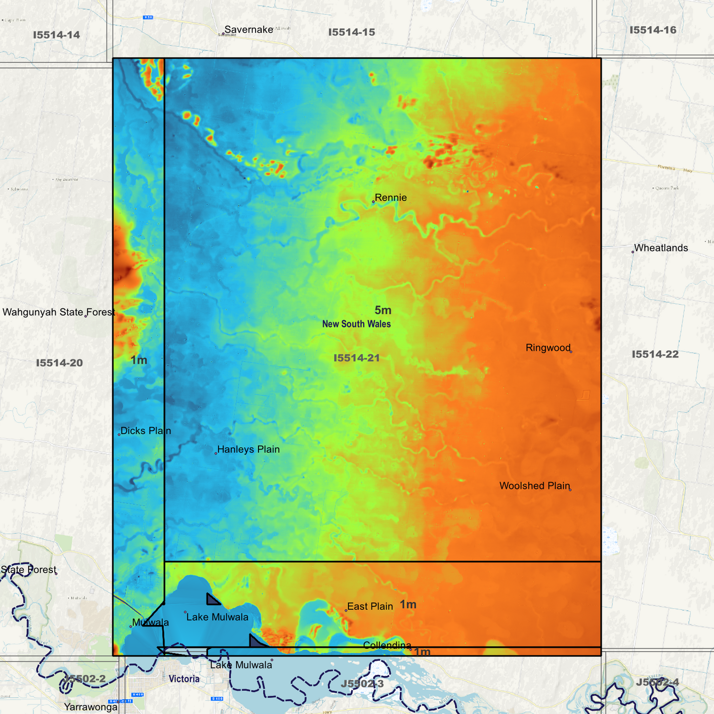 Mulwala 1m & 5m Digital Elevation Models (I5514-21)
