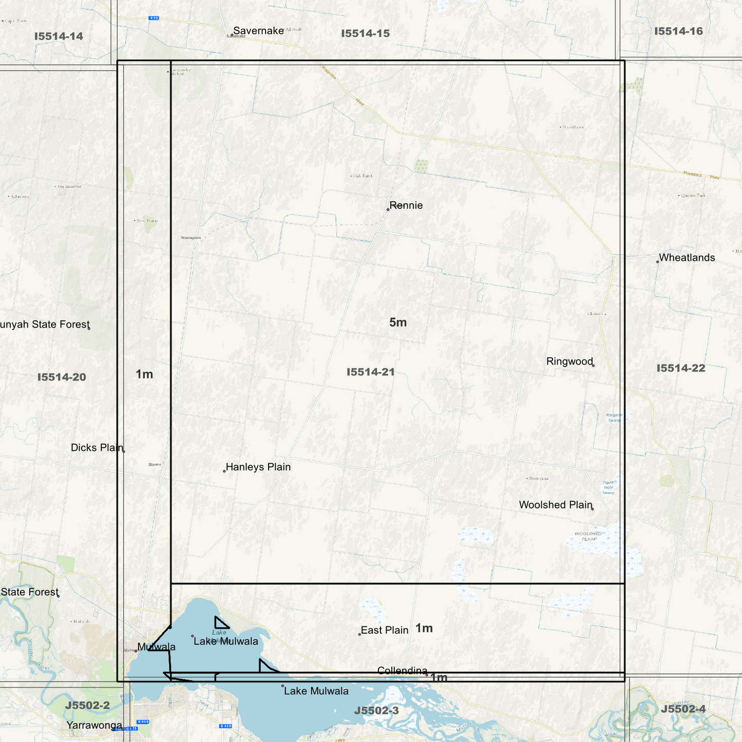 Mulwala 1m & 5m Digital Elevation Models (I5514-21)