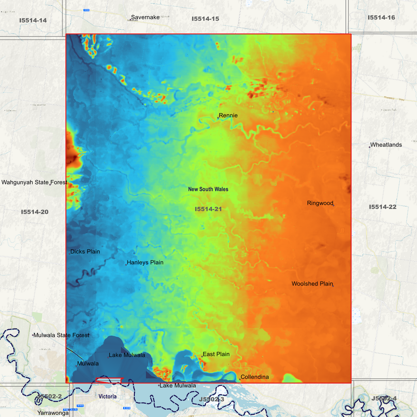Mulwala 1m & 5m Digital Elevation Models (I5514-21)