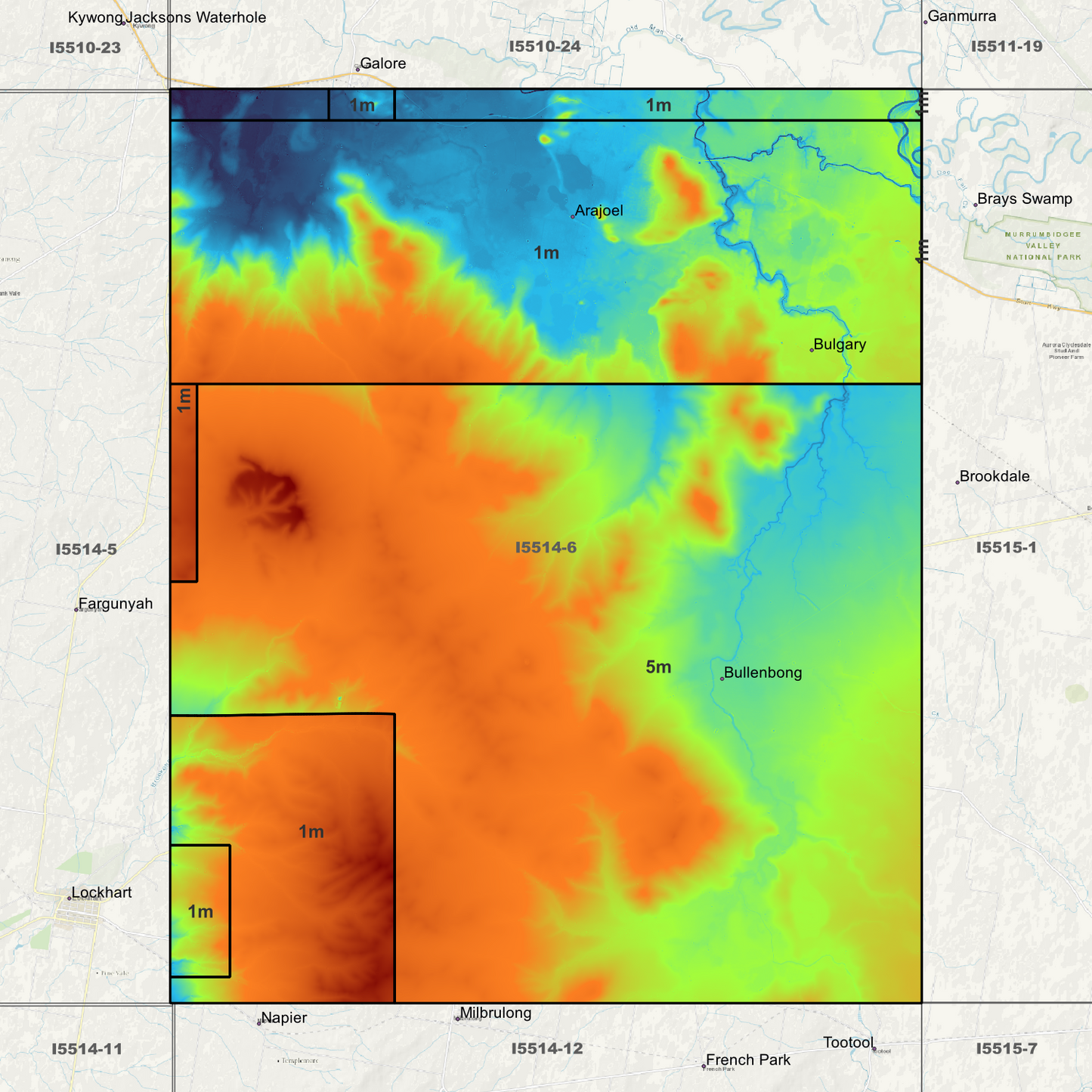 Bulbary 1m & 5m Digital Elevation Models (I5514-6)