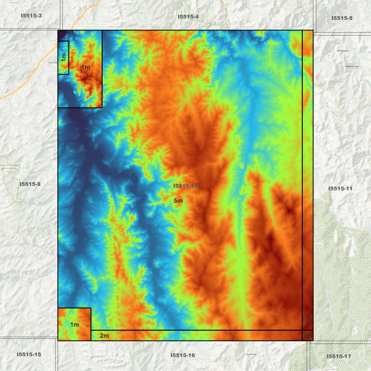 Umbango 1m & 2m Digital Elevation Models (I5515-10)