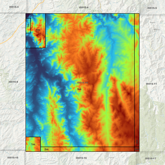 Umbango 1m & 2m Digital Elevation Models (I5515-10)