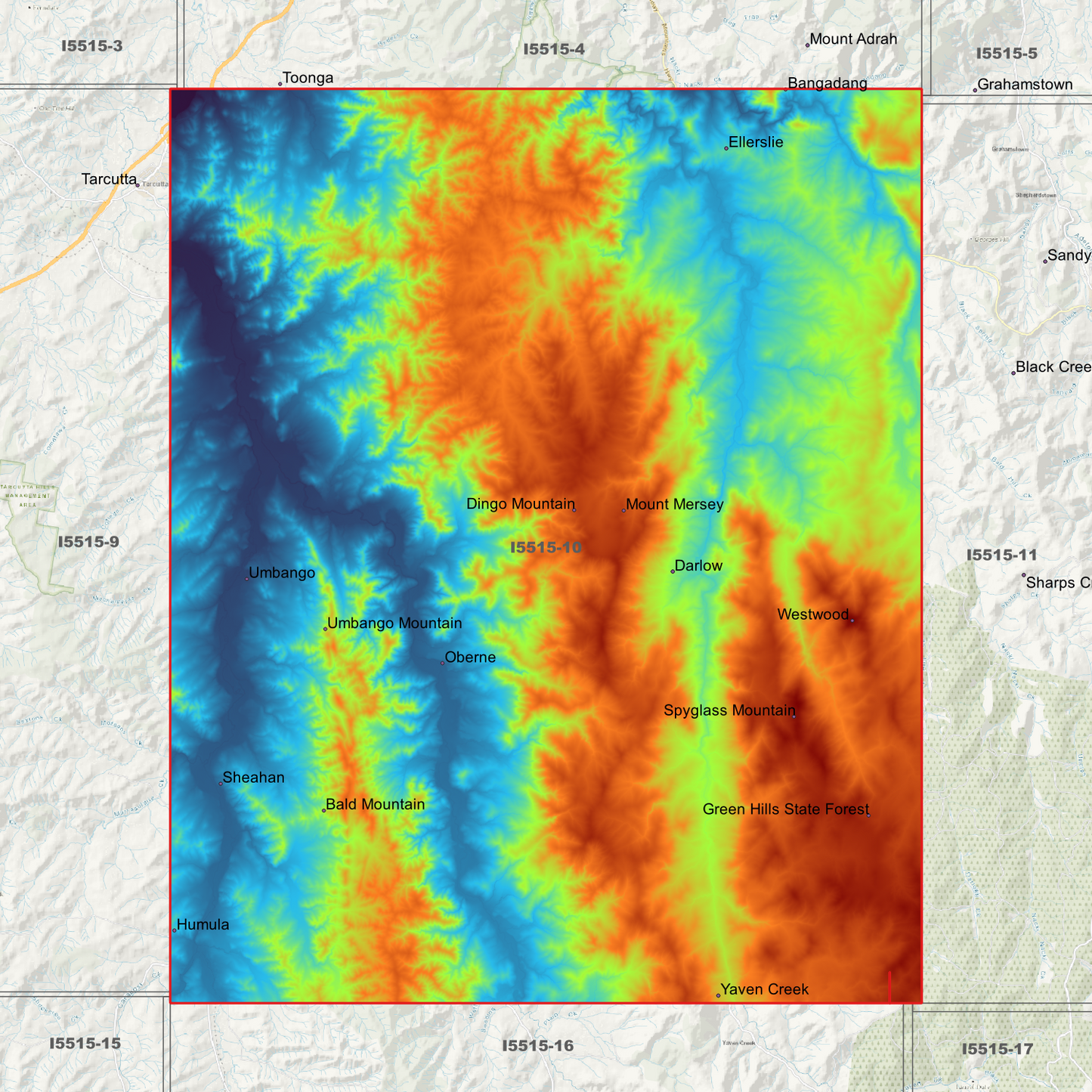 Umbango 1m & 2m Digital Elevation Models (I5515-10)