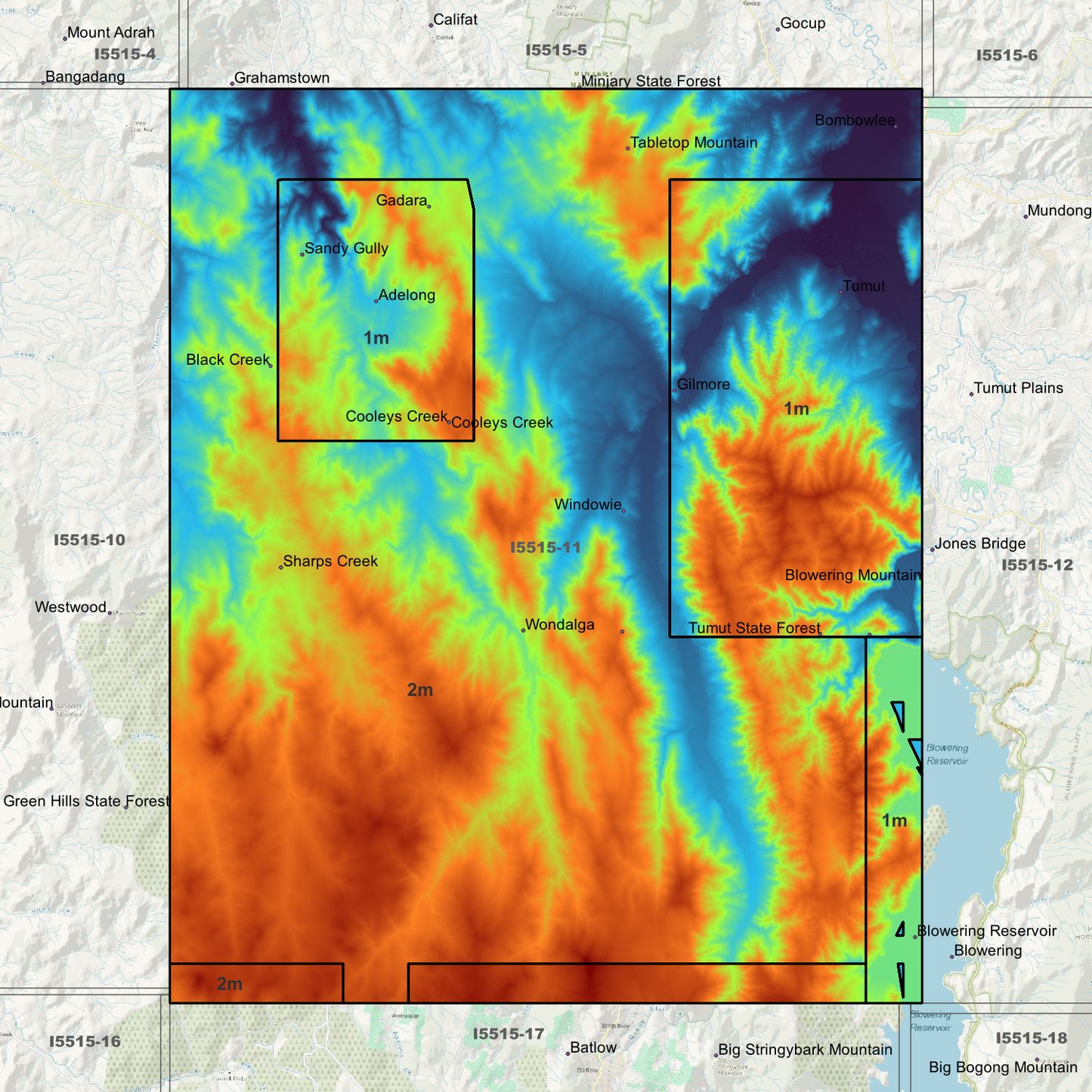 Tumut 1m & 2m Digital Elevation Models (I5515-11)