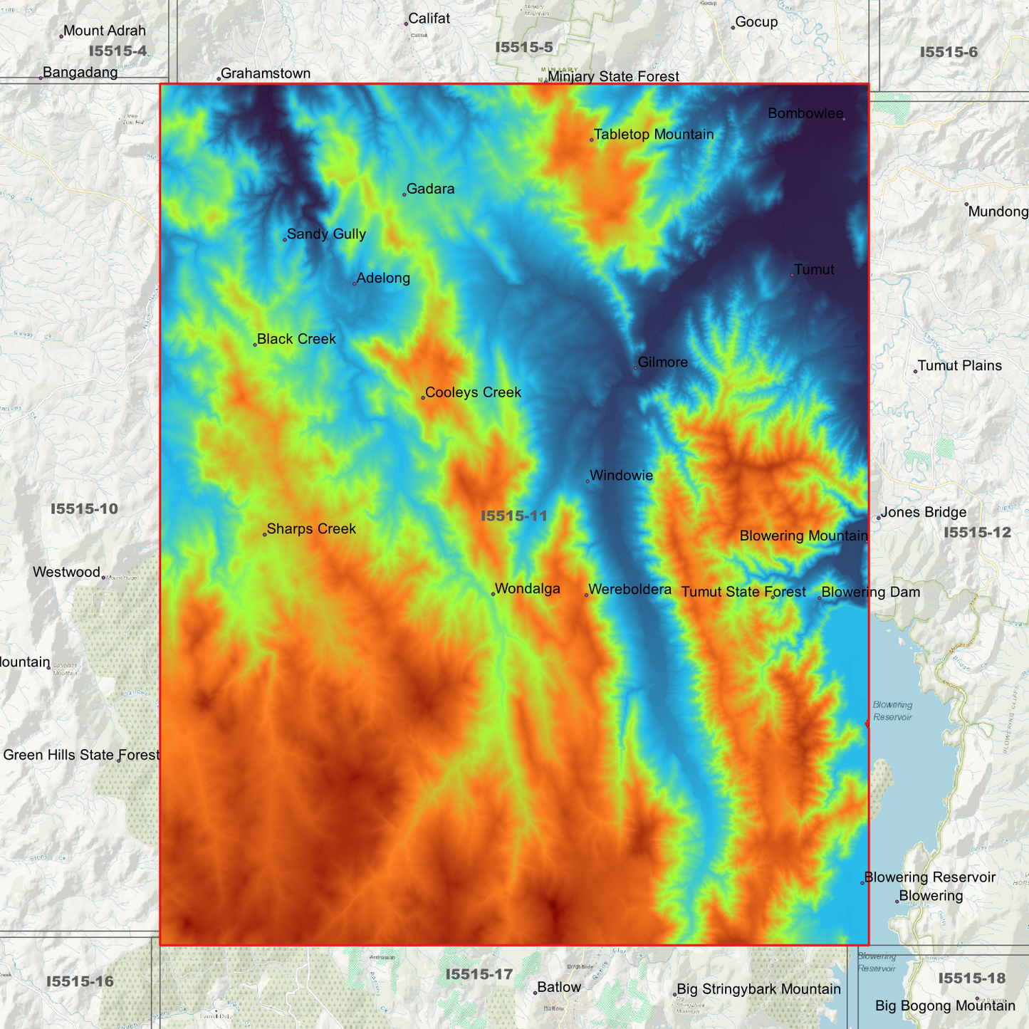 Tumut 1m & 2m Digital Elevation Models (I5515-11)