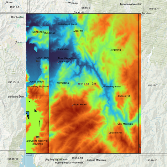 Blowering 1m & 2m Digital Elevation Models (I5515-12)